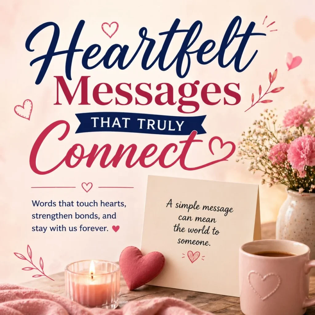 heartfelt message card with soft flowers and warm tones expressing love and emotional connection