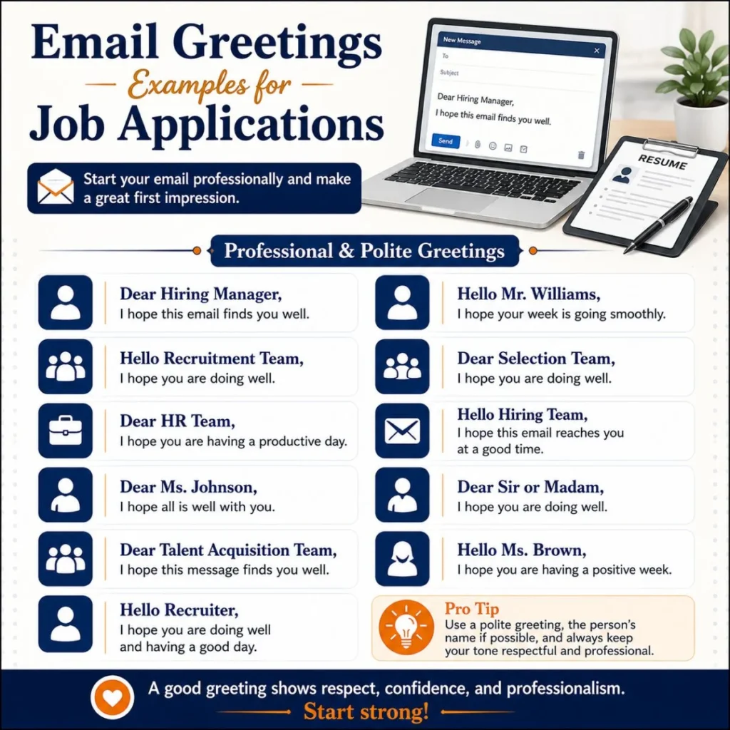 Email Greetings Examples for Job Applications
