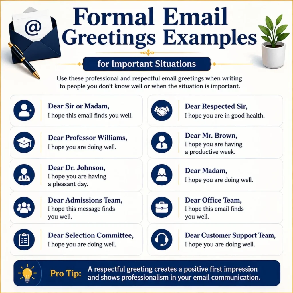 Formal Email Greetings Examples for Important Situations