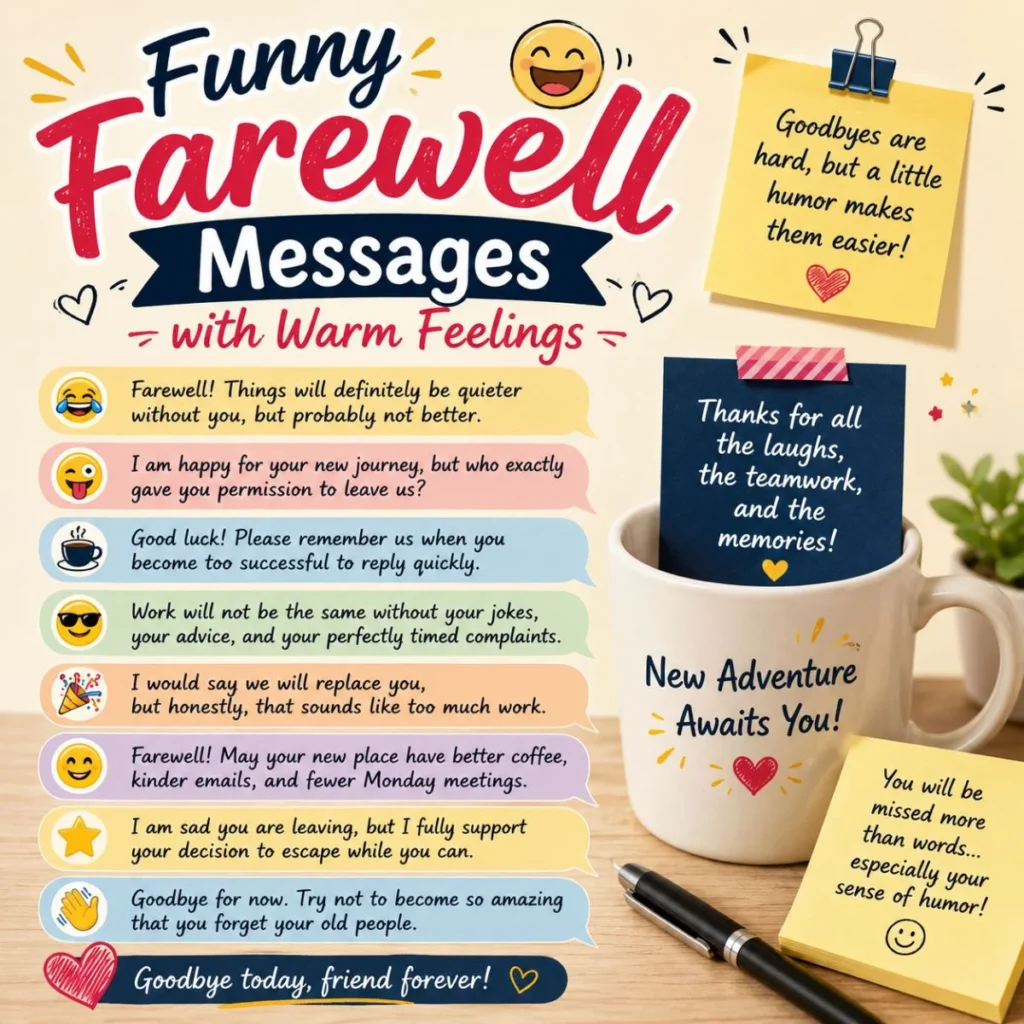 Funny Farewell Messages with Warm Feelings