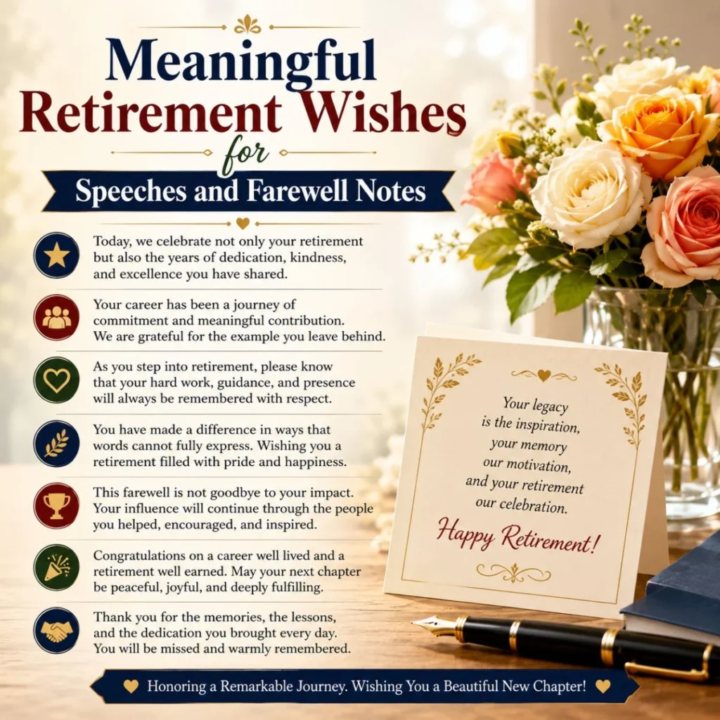 Meaningful Retirement Wishes for Speeches and Farewell Notes