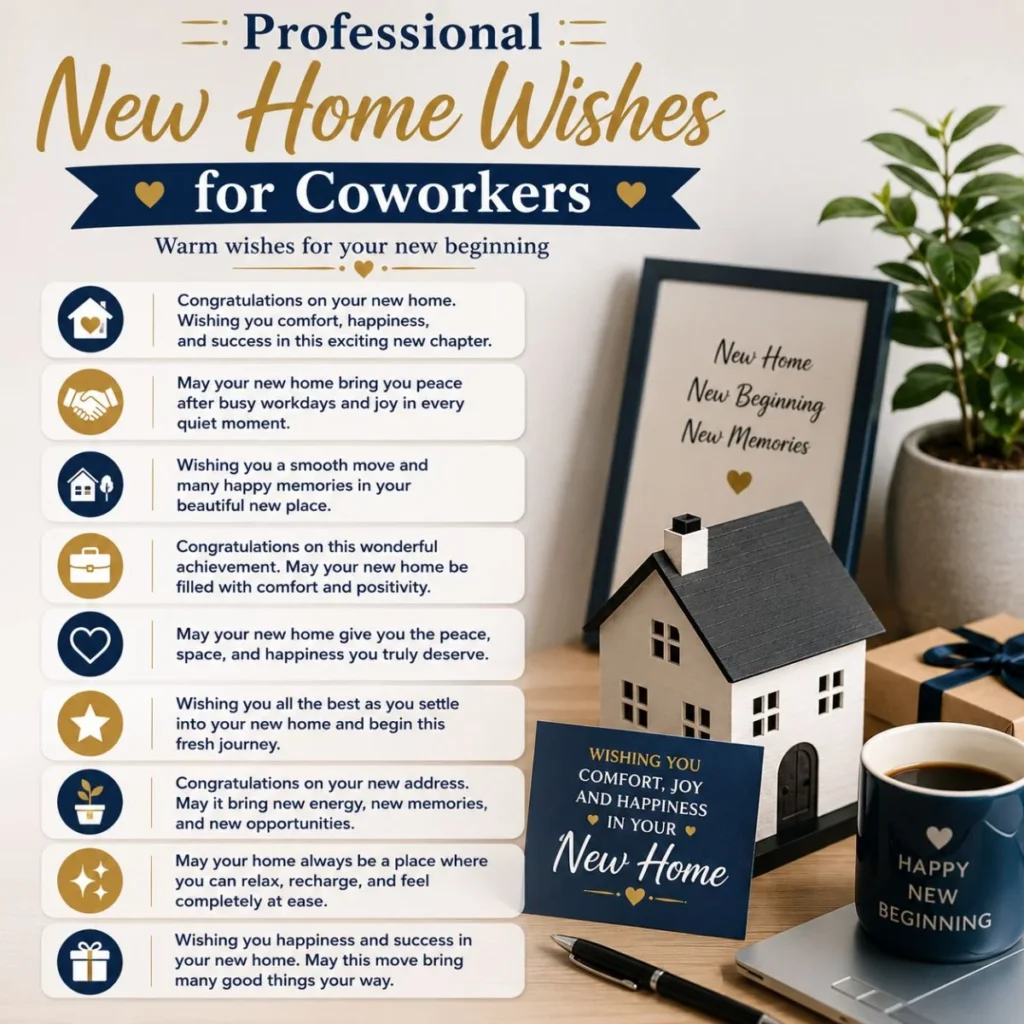 Professional New Home Wishes for Coworkers