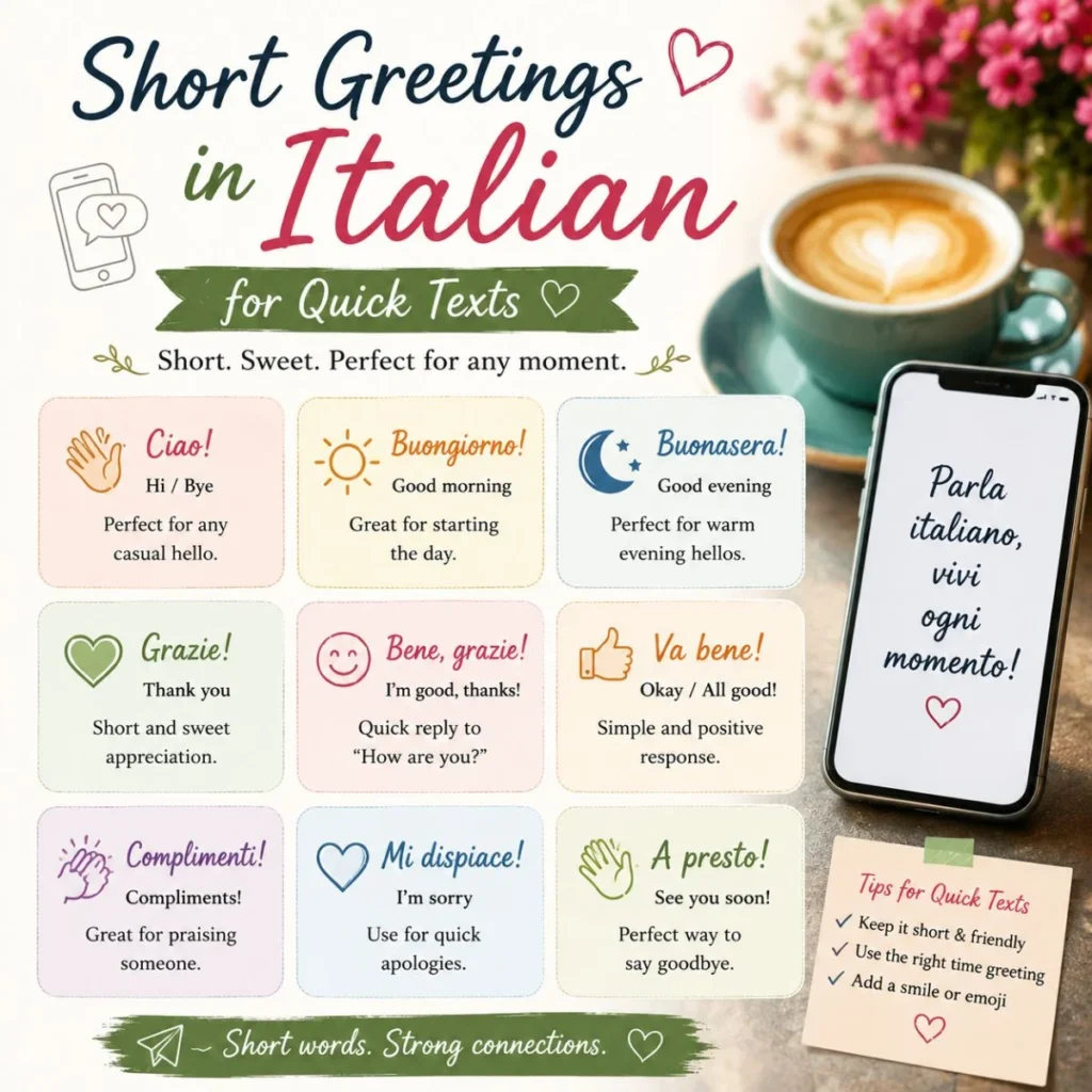 Short Greetings in Italian for Quick Texts
