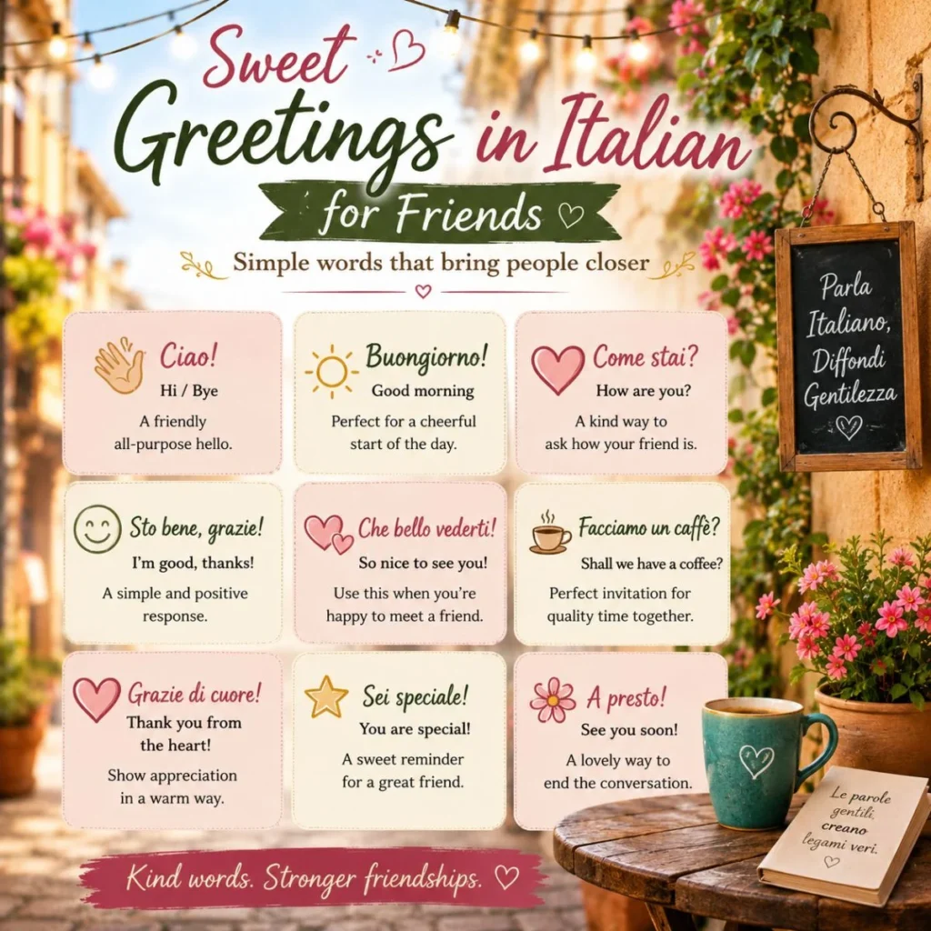 Sweet Greetings in Italian for Friends