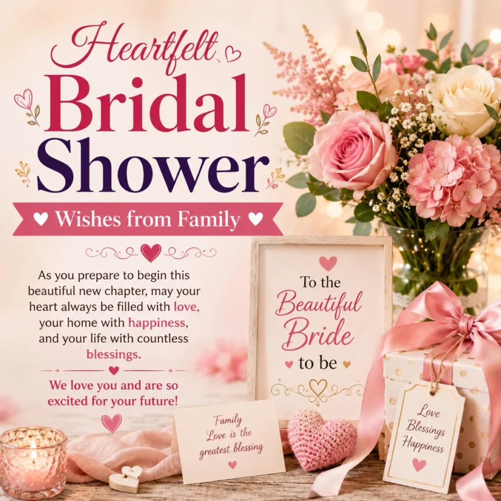 Heartfelt Bridal Shower Wishes from Family (1)