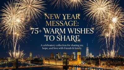 New Year message with warm wishes for family, friends, and loved ones