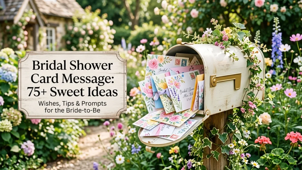 Bridal shower card message with sweet and heartfelt ideas for the bride-to-be