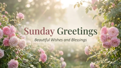 Beautiful Sunday greetings with blessings, love, and good morning wishes