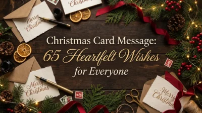 Christmas card message with heartfelt holiday wishes for family and friends