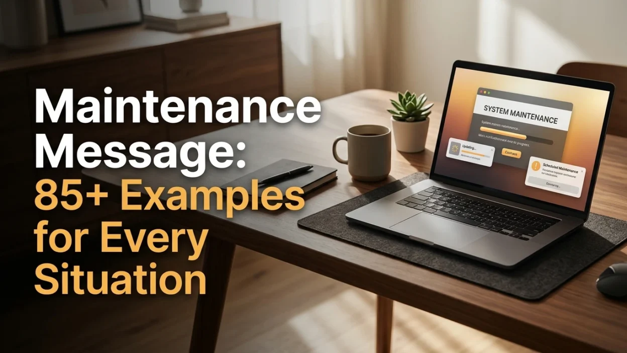 Maintenance message examples for websites, businesses, offices, and service updates