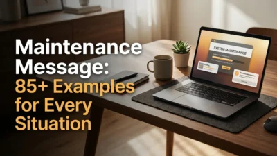Maintenance message examples for websites, businesses, offices, and service updates