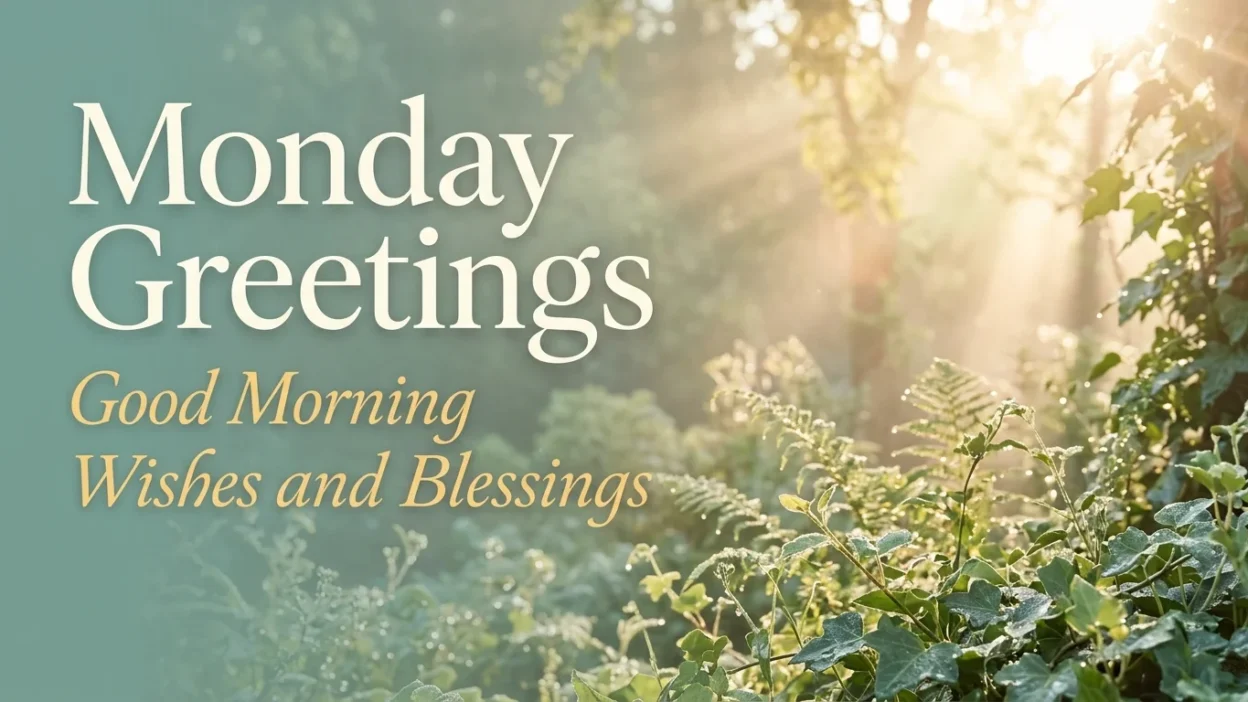 Beautiful Monday greetings with good morning wishes, blessings, and positive messages