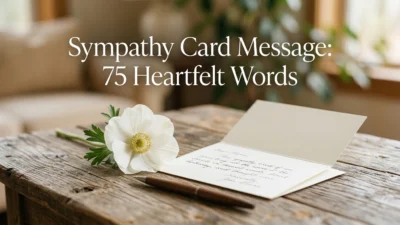 Sympathy card message with heartfelt condolence words for comfort and support